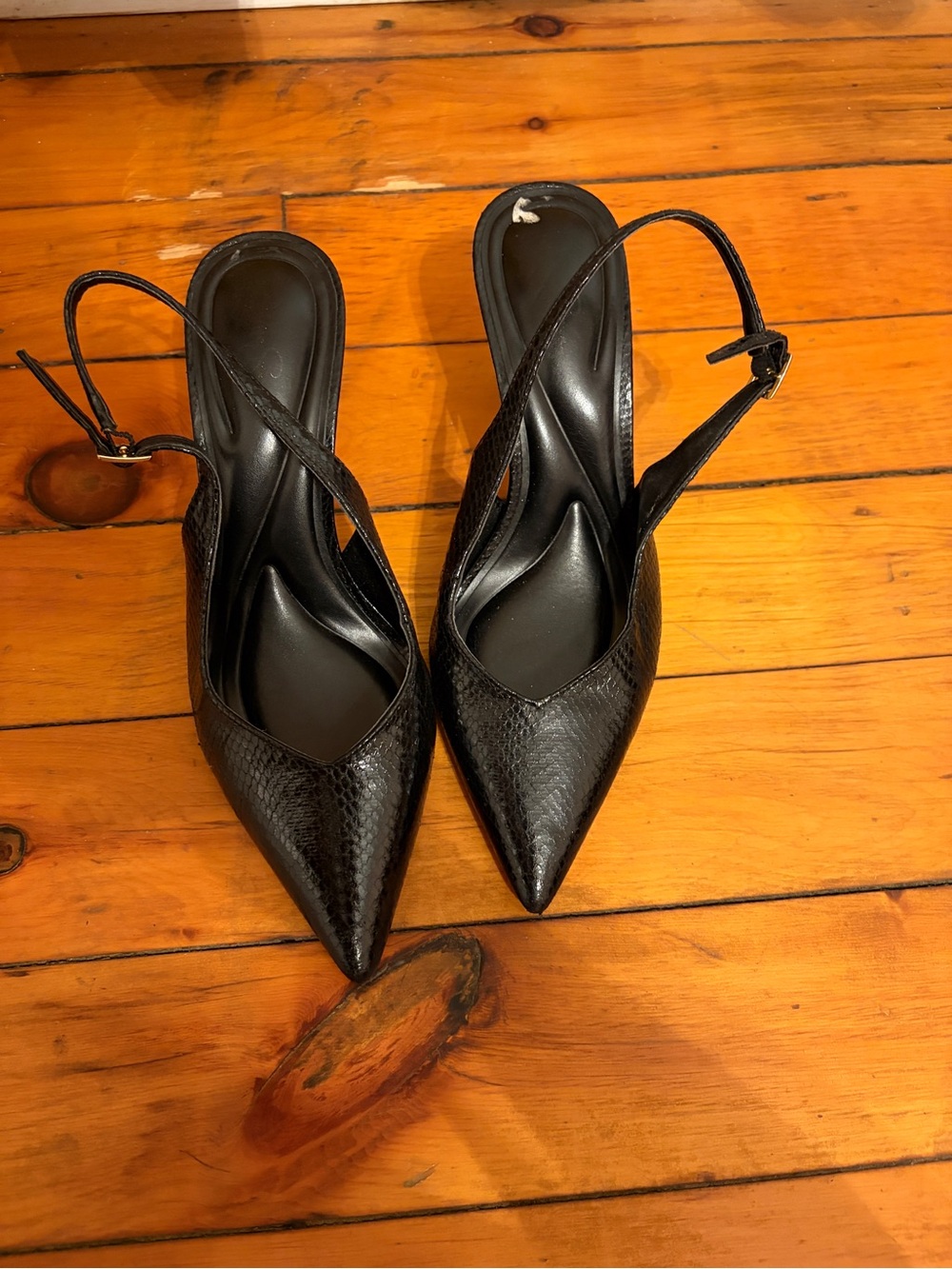 Black pointed heels